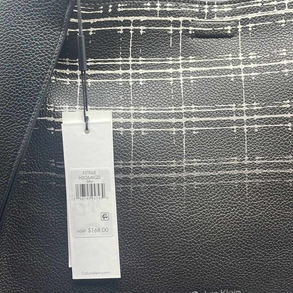 Calvin Klein Estelle Novelty Crossbody Black/White Plaid - Picture 7 of 14